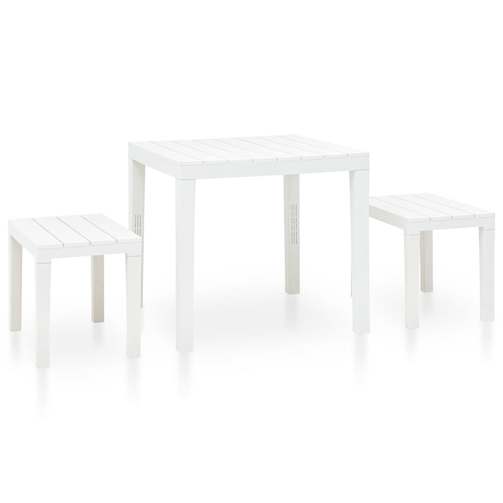 Tavolo da Giardino con 2 Panche in Plastica Antracite